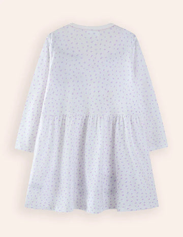 Dinosaur Applique Long Sleeve Dress